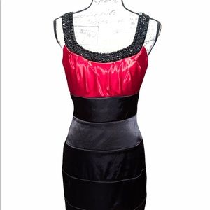 Women’s Red Black Bodycon Party Dress ♥️🖤
